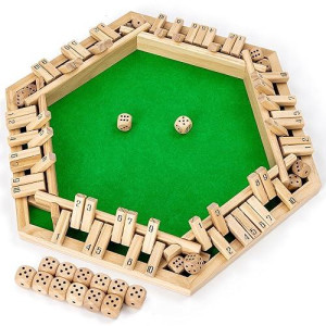 Ropoda Shut The Box Game, Upgraded 1-6 Player Wooden Board Games For Adult And Kids, Shut The Box Dice Game -Addition Training, Fun For Family Game Night