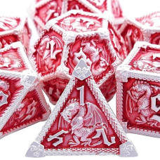 Austor 7-Die Metal Dnd Dice Set Dungeons And Dragons Dice With Box Roll Playing Game Dice Polyhedral Dice D20 D12 D10 D% D8 D6 D4 Metal Dice For Pathfinder Mtg Rpg Board Games