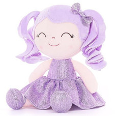 Gloveleya Baby Dolls Soft Snuggly Doll First Baby Girl Gifts Plush Doll With Sparkling Dress Purple 12Inches Pearlescent Series