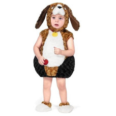 Spooktacular Creations Halloween Baby Basset Hound Puppy Costume, Brown Dog Sleeveless Costume With Hood Booties For Toddler, Infant, Kids Halloween Dress Up, Animal Themed Party (3T (3-4 Yrs))