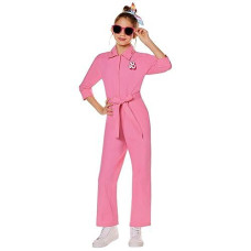 Spirit Halloween Barbie The Movie Kids Pink Power Jumpsuit | Officially Licensed | Barbie The Movie Kids Costumes - M