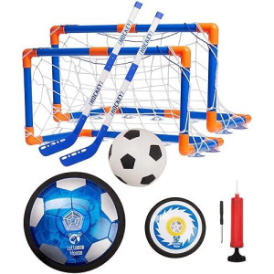 Let Loose Moose Hockey & Hover Soccer Ball 3-In-1 Set, Gift For Kids Aged 4-6, 6-8, 8-12, Indoor Hockey And Soccer Toys Game Set, Boys And Girls Birthday Gifts