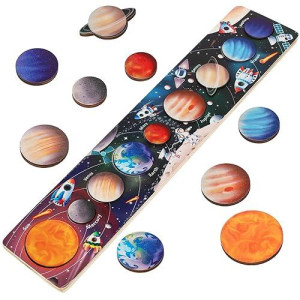 Zeoddler Solar System Toys For Kids 3-6, Wooden Space Puzzle For Kids, Planets For Kids, Preschool Learning Activities, Gift For Boys, Girls