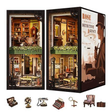 Cutebee Book Nook Kit - Diy Miniature House Dollhouse Kit For Adult And Teens, Booknook Bookshelf Decor Alley Model Build With Led Light, Gifts For Family And Friends