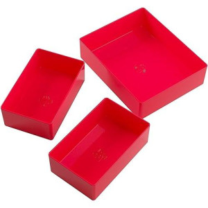 Token Silo Card Add On - 3-Piece Set Of Game Trays, Holds Game Cards, Tokens, Dials And Dice, Organize Lcg, Tcg And Board Game Accessories, Modular Design, Red Color, Made By Gamegenic