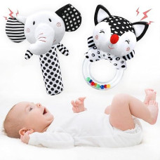 Baby Rattles 0-6 Months Baby Toys 0-6 Months, Newborn Toys 0 3 Months Brain Development, Infant Toys 0-6 Months Baby Sensory Toys Soft Rattles For Babies 0-6 Months Shower Party Gift