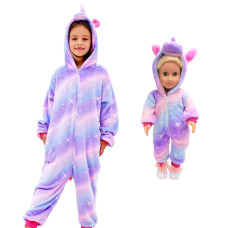 Fzosm Cute Girls Unicorn Halloween Costume Cosplay Onesie (Bright Purple, 7-8 Years)