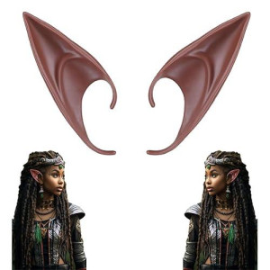 Cooljoy Elf Ears Brown Black Cosplay Fairy Elf Pixie Vampire Ears Soft Halloween Accessories Long Style