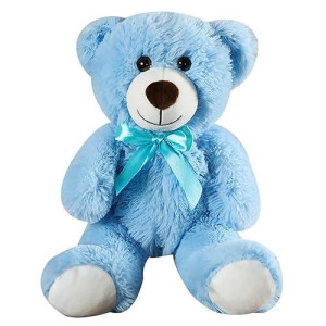 Wgxzyq Teddy Bear Stuffed Animal, 12 Inch Soft Cuddly Stuffed Plush Bear, Gifts For Kids Baby Toddlers On Baby Shower, Valentine'S Day (B-Blue)