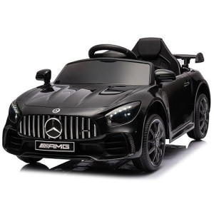 Winado 12V Ride On Car, Licensed Mercedes Benz Amg Gtr Battery Powered Electric Vehicle, W/Parent Remote, Wider Seat, Led Lights, Openable Doors, Mp3 Player, Smooth Start, 3 Speeds - Black