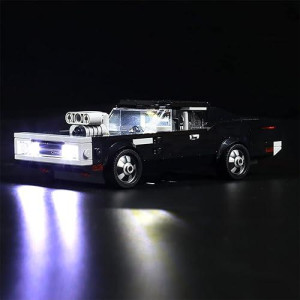 Upgraded Light Kit Compatible With Lego Speed Champions Fast & Furious 1970 Dodge Charger R/T, Lights Decoration Compatible With Lego 76912 (Model Not Included)