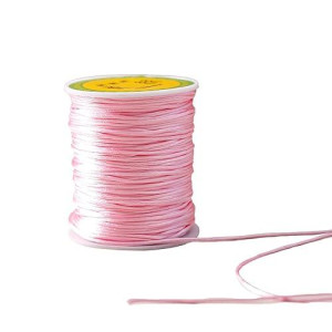 Promise Babe Pink Satin Rattail Cord For Baby Teething Necklace 75M Diy Teether Craft Supplies Line