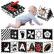 Urmywo Black And White Baby Toys, Tummy Time High Contrast Newborn Toys 0-3 Months, Soft Baby Book, Visual Stimulation Montessori Sensory Infant Toys 0-6-12 Months, Shower Gift, Stocking Stuffers