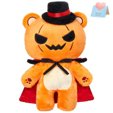 Glow Guards 12'' Halloween Pumpkin Teddy Bear Plush Toys,Jack O Lantern Teddy Bear Magician Halloween Pumpkin Stuffed Animals,Soft Stuffed Pumpkin Teddy Bear For Kids & Adults