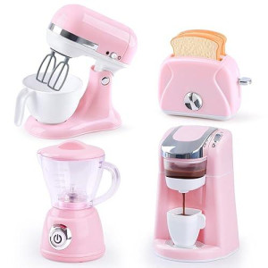 Kids Toy Kitchen Sets, Play Kitchen Accessories For Kids Ages 4-8 3-5, Kitchen Appliance Toys, Blender, Coffee Maker Machine, Mixer, Toaster, Pretend Play Toys For 4 Year Old Girls Toddlers 3-5