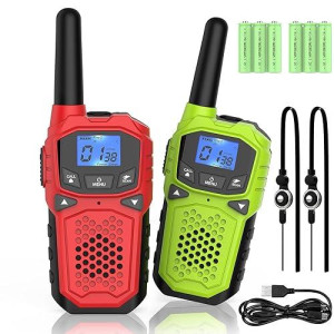 Walkie Talkies For Adults- Woktok Long Range Two Way Radio For Camping Hiking Hand Held Hiking Accessories Camping Gear Xmas Birthday Gift For Kids,Sos Siren,Noaa Weather Alert,2 Radios