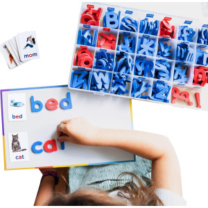 Magnetic Foam Letters For Kids - Classroom Alphabet Letters Kit 284 Pcs With Cvc Cards - Classic Abc Board Magnets