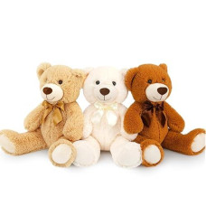 Morismos Teddy Bear Stuffed Animals, 18Inch Bulk Teddy Bears Plush For Kids, Medium Size Bears For Baby Shower, Christmas