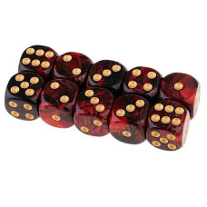 Yiotfandoll 10Pcs Polyhedral Dice D6 Dice 16Mm Acrylic Dice Game Dice For Rpg Mtg Dnd Dice Table Games (Red Black)