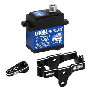 Injora 7Kg Servo Injs2065 With Mount And Servo Horn For Trx4M Trx4Mt 1/18 Rc Crawler Upgrade Parts, High Torque Waterproof