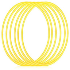 Shappy 6 Pcs Exercise Hoop Detachable Adjustable Plastic Toy Playground Toys Colored Hoop Circles For Teens Games Gymnastics Dog Agility Equipment Party Decor(28 Inch,Yellow)