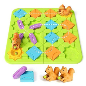 Stem Board Games Kids Toys Buildatrack Brain Teaser Puzzles For Kids Ages 48 With 118 Challenges 5 Difficulty Levels Squir