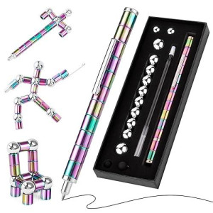 Conijiwa Magnetic Fidget Pen,Creative Toy Can Write,Adult And Children Stress Relief Creative Magnetic Pen-Rainbow