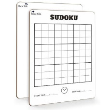 Scribbledo Dry Erase Sudoku For Kids Sudoku Puzzles For Adults All Ages 9”X12” White Board Easy Hard Sudoku Math Educational Game Whiteboard