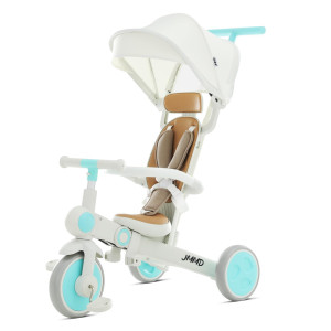 Jmmd Baby Tricycle, 7-In-1 Multifunctional Kids Trike With Adjustable Parent Handle, Safety Harness & Wheel Brakes, Removable Canopy, Stroll Trike For Boys & Girls Ages 18 Months-5 Years, Mint