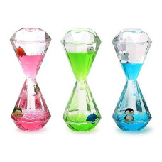 Xinbaohong Liquid Motion Bubbler For Kids And Adults Hourglass Liquid Bubbler Timer For Sensory Play Fidget Toy Stress Management Desk Decor(Blue) (1 Blue+1 Pink+1 Green)