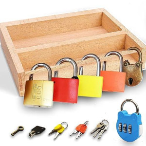 Inslat Montessori Lock And Key Toy Set For Toddlers, Montessori Educational Stem Lock Toys Matching Games Lock Set With Wooden Tray For 3 4 5 Year Old Kids