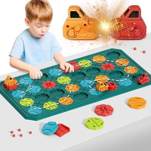 Stem Board Games Educational Learning Toys, Brain Teasers Puzzles Logical Road Builder, Montessori Preschool Birthdays Gifts For Kids Ages 3-8 Year Old, Super Large With 8 Boards