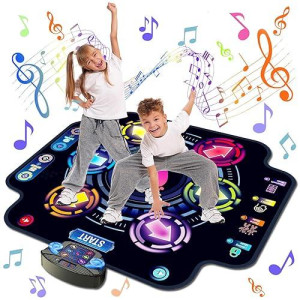 【Upgraded】Kizjorya Dance Mat For Kids, Electronic Light-Up Dance Pad With Wireless Bluetooth 5 Speeds 9 Levels, Dancing Mat For Toddlers Music Game Dance Toy For Girls Boys 3 4 5 6 7 8 9 10+ Year Old