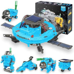 Playsheek Stem Projects For Kids Ages 8-12 Solar Robot Kit 6-In-1 Space Toys For 10-Year-Old Boy Girl Gift Building Toys Science Kits Christmas Birthday Gifts For 8 9 10 11 12 Year Old, Blue