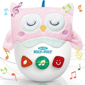 Wowohage Baby Toys 0-6-12 Months, Plush Owl Musical Toys, Cute Stuffed Animal Infant Toys With Light & Sounds, Roly-Poly Sensory Toy Birthday Gift For Newborn Boys & Girls