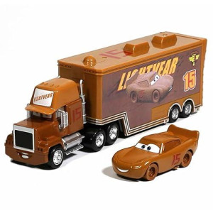 Wltk Movie Cars 2 3 Hauler Truck No.15 Muddy Mcqueen & Muddy Mcqueen Racer Speed 2Pcs Vehicles ， Mcqueen Jackson Storm Cruz Ramirez Vehicles