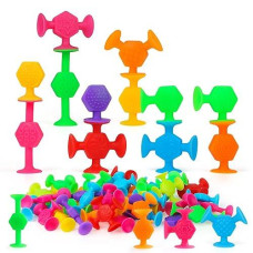 Toddler Textured Suction Cup Toys, 40 Pcs Kids Bath Toys Ages 4-8, Sensory Sucker Toy For Baby Age 3, Travel Window Shower Bathtub Toy, Montessori Stress Release Ideal Gifts For Boys Girls