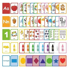 Zazzykid Flash Cards For Toddlers Learning: 54 Double Sides Flashcards For Alphabets, Numbers, Colors, Shapes - Educational Toys For Preschool