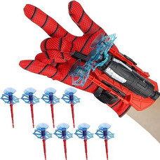 Aodai Spider Gloves Man Web Shooter Toy, Spider Kids Plastic Role-Play Launcher Glove Cool Movie Launcher With Wrist Toy Set Funny Decorate Children Educational Toys (Red)