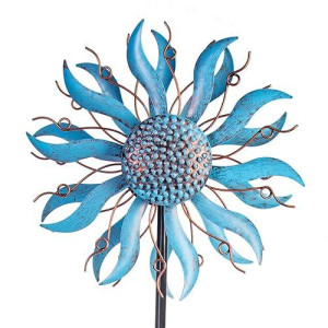 Venniy Wind Spinner Outdoor Decoration, 57”H*13”D Wind Sculptures Metal Yard Art Windmill, Pinwheels For Yard And Garden