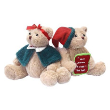 Nleio 2Pcs Plush Teddy Bear 117 Tgift Stuffed Bears In Diffrent Styles Soft Cute Stuffed Animals Vintage Christmas Teddy B