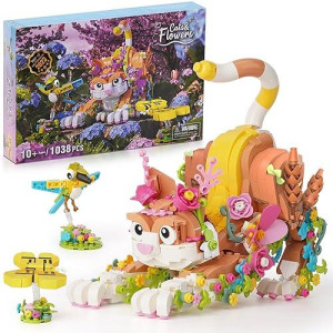 Jojo&Peach Creator 3 In 1 Flower And Cat Animal Toy Building Set, Creative Valentine'S Day Easter Gifts Toys For Kids & Adults, Boys & Girls Age 10 11 12+(1038 Pieces)