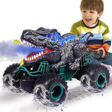 Zdcz Dinosaur Remote Control Car, 2.4Ghz Rc Mega Monster Truck Toys For Toddlers, Dinosaur Toys With Light Sound Spray, Christmas And Birthday Gifts For 2 3 4 5 6 7 8-12 Kids Boys,All Terrain Rc Cars