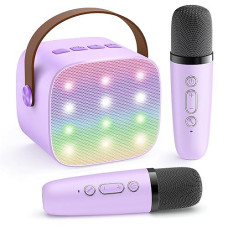 Yll Mini Kids Karaoke Machine With 2 Microphones, Karaoke Gifts For Girls Ages 4, 5, 6, 7, 8, 9, 10, 12 +Year Old, 4-12 Years Old Valentines Birthdaytoy Gift For Girls (Purple)