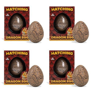 Class Collections Surprise Growing Dragon Hatch Egg Kids Novelty Toy - Pack Of 4, Brown