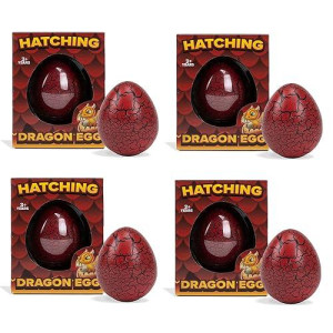 Class Collections Surprise Growing Dragon Hatch Egg Kids Novelty Toy - Pack Of 4, Red