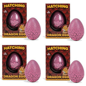 Class Collections Surprise Growing Dragon Hatch Egg Kids Novelty Toy - Pack Of 4, Pink