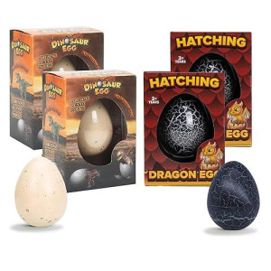 Class Collections Surprise Growing Dragon Hatch Egg Kids Novelty Toy - Pack Of 4, Red And Pink