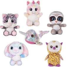 My Oli 7" Stuffed Animals Bundle Plush Toys Set Of Fairy Tale Plush Animal Toys Sloth/Unicorn/Rabbit/Narwhal/Owl/Cat Stuffed Animals Pack Of 6 For Babies Kids Girls Boys