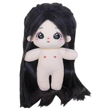 Niannyyhouse 20Cm Plush Doll Long Hair Girl Humanoid Stuffed Body No Attribute 8" Normal Body Wearable Clothing Dress Up Gifts (A-42-Without Skeleton)